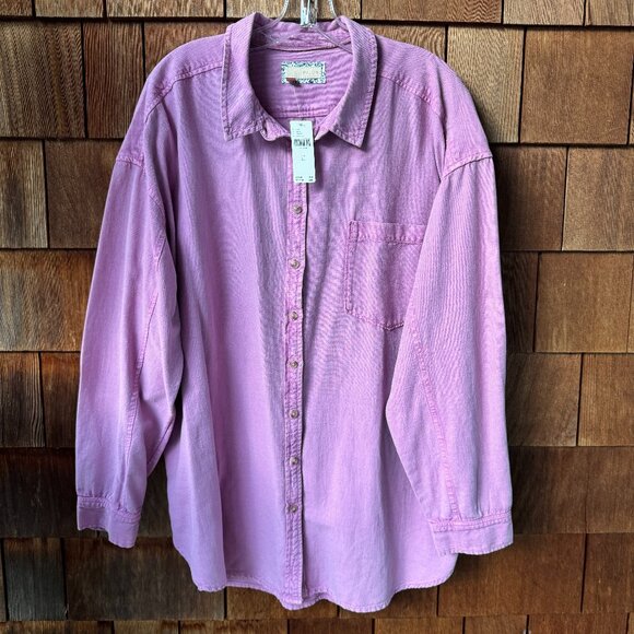 NWT Anthropologie - Pilcro Relaxed Oxford Lilac Buttondown - Women's X-Large - Picture 3 of 16